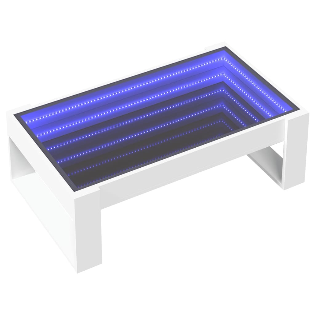 VidaXL Salontafel met Infinity LED 90x53x30 cm wit
