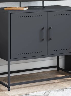 VidaXL Tv-meubel 68,5x39x60,5 cm staal antracietkleurig