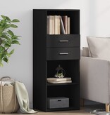 VidaXL Hoge kast 45x42,5x124 cm bewerkt hout zwart