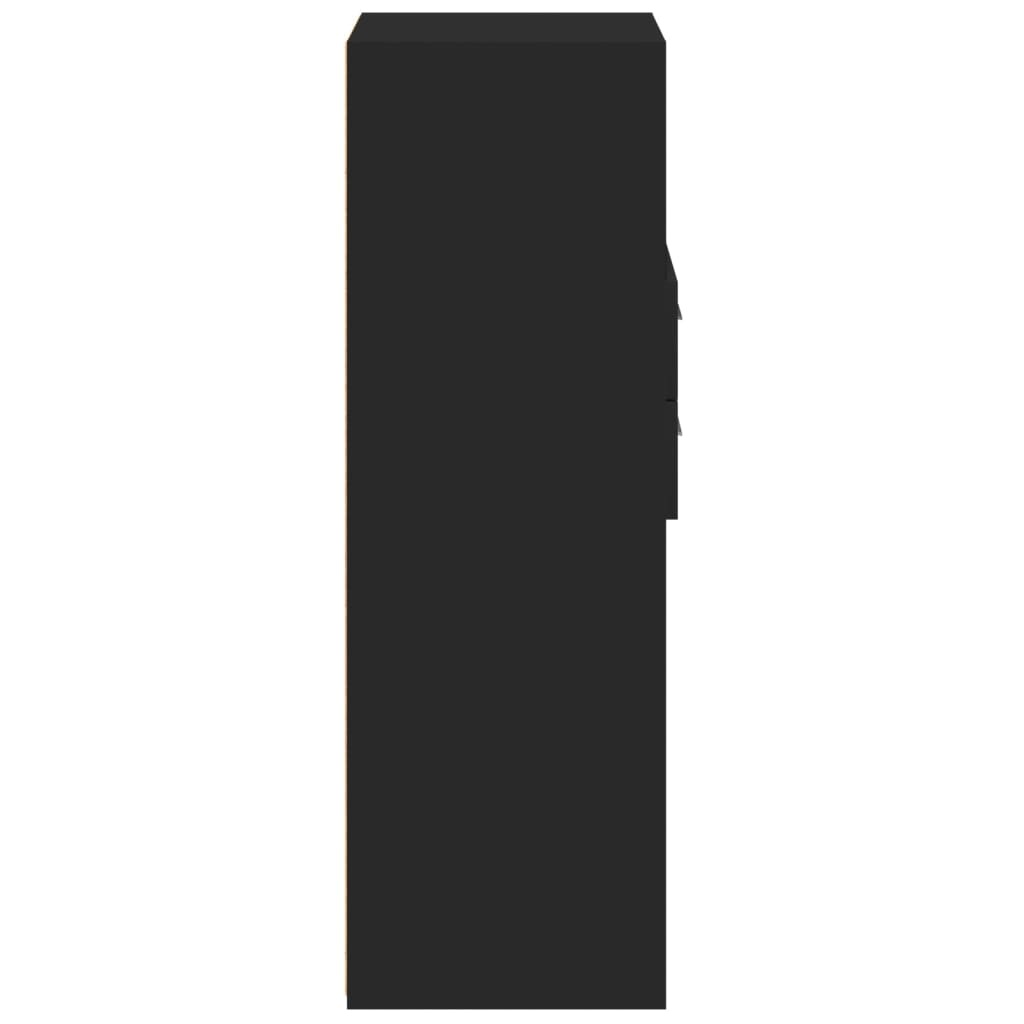 VidaXL Hoge kast 45x42,5x124 cm bewerkt hout zwart