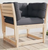 VidaXL Tuinbank met armleuningen en kussens massief grenenhout