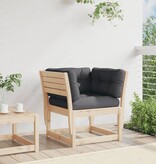 VidaXL Tuinbank met armleuningen en kussens massief grenenhout