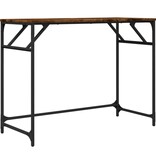 VidaXL Bureau 100x45x76 cm hout en gepoedercoat staal gerookt eiken