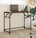 VidaXL Bureau 100x45x76 cm hout en gepoedercoat staal gerookt eiken