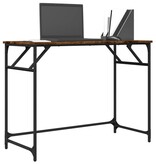 VidaXL Bureau 100x45x76 cm hout en gepoedercoat staal gerookt eiken