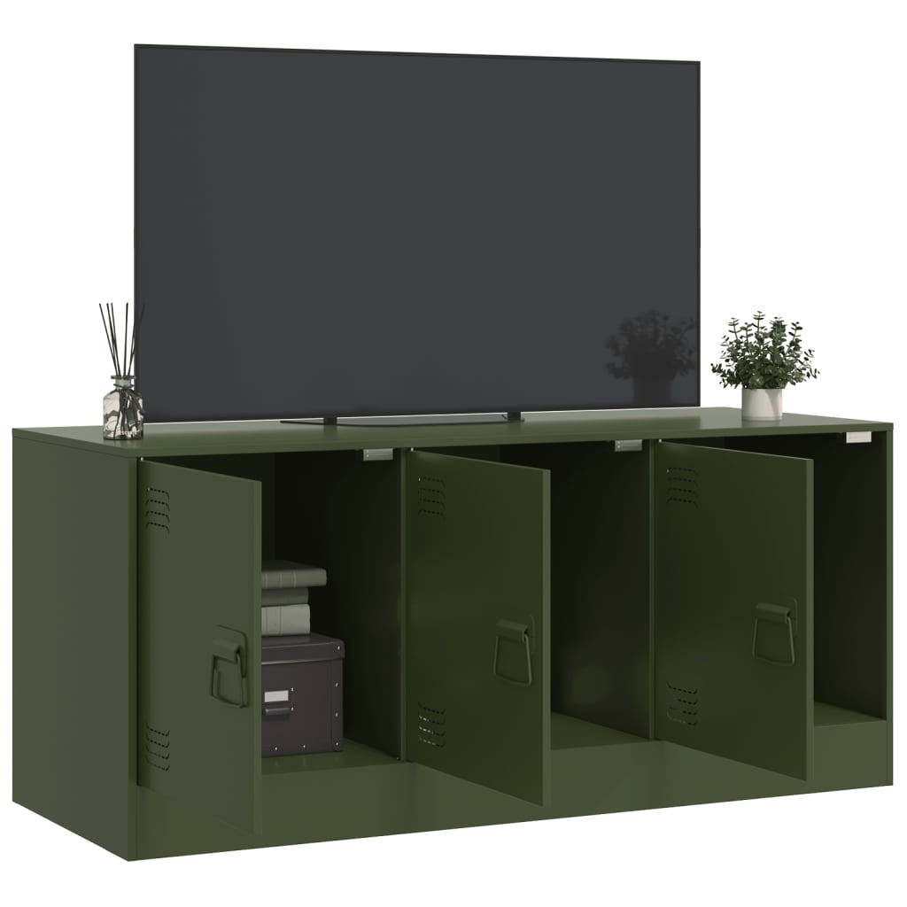 VidaXL Tv-meubel 99x39x44 cm staal olijfgroen