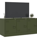 VidaXL Tv-meubel 99x39x44 cm staal olijfgroen