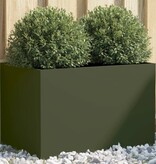 VidaXL Plantenbak 62x40x39 cm staal olijfgroen