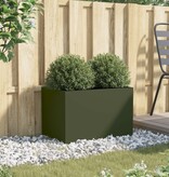 VidaXL Plantenbak 62x40x39 cm staal olijfgroen