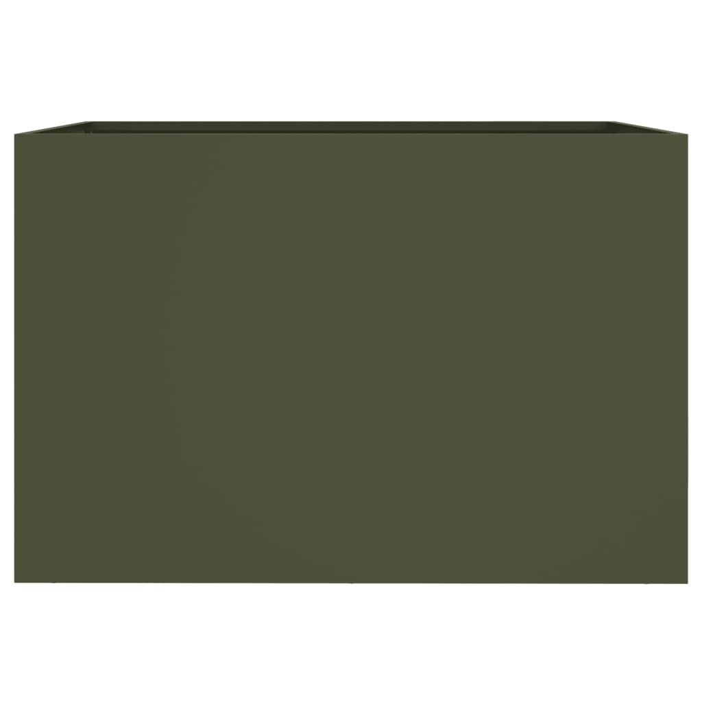 VidaXL Plantenbak 62x40x39 cm staal olijfgroen