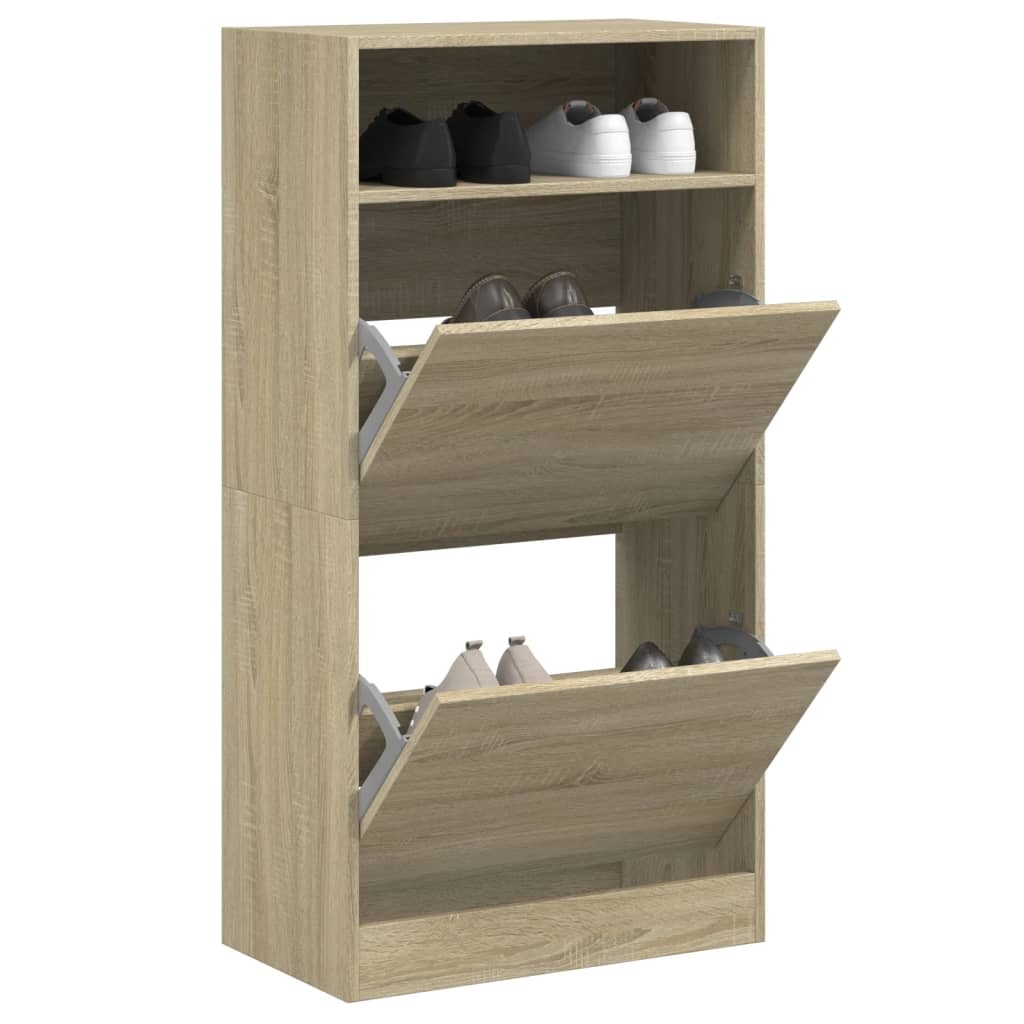 VidaXL Schoenenkast 60x34x116 cm bewerkt hout sonoma eikenkleurig