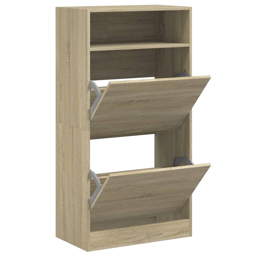 VidaXL Schoenenkast 60x34x116 cm bewerkt hout sonoma eikenkleurig