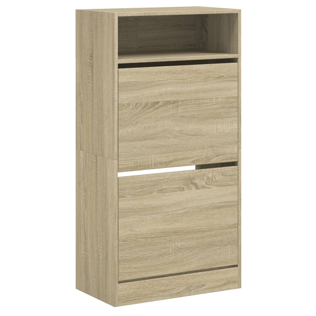 VidaXL Schoenenkast 60x34x116 cm bewerkt hout sonoma eikenkleurig