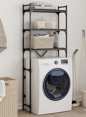 VidaXL Wasmachinerek 67x25x163 cm bewerkt hout bruin eikenkleur