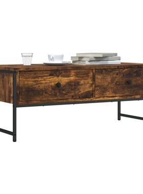 VidaXL Salontafel 101x49x39,5 cm bewerkt hout gerookt eikenkleurig