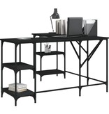 VidaXL Bureau 139x139x75 cm bewerkt hout zwart