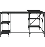 VidaXL Bureau 139x139x75 cm bewerkt hout zwart