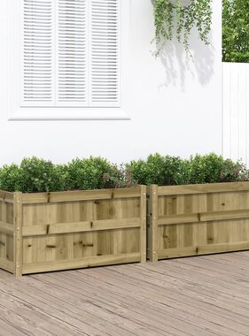 VidaXL Plantenbakken 2 st cm geïmpregneerd hout