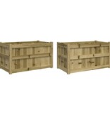 VidaXL Plantenbakken 2 st cm geïmpregneerd hout