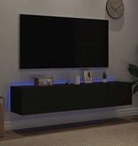 VidaXL Tv-meubels met LED-verlichting 2 st 80x35x31 cm zwart