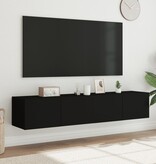 VidaXL Tv-meubels met LED-verlichting 2 st 80x35x31 cm zwart