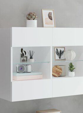 VidaXL Tv-wandmeubel met LED-verlichting 78,5x30x60,5 cm wit