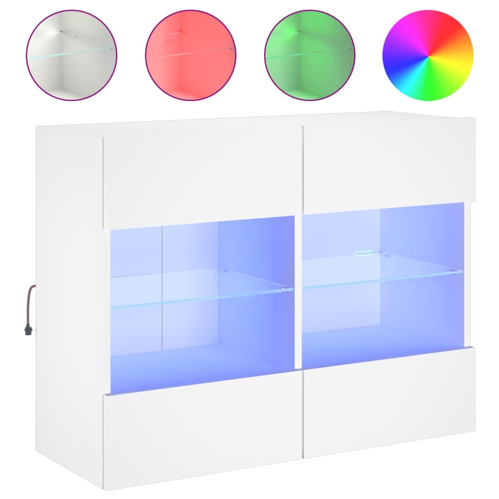 VidaXL Tv-wandmeubel met LED-verlichting 78,5x30x60,5 cm wit