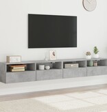 VidaXL Tv-wandmeubels 2 st 100x30x30 cm bewerkt hout betongrijs