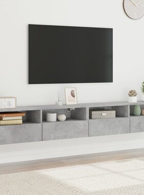 VidaXL Tv-wandmeubels 2 st 100x30x30 cm bewerkt hout betongrijs