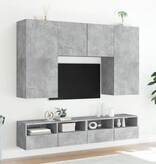VidaXL Tv-wandmeubels 2 st 100x30x30 cm bewerkt hout betongrijs