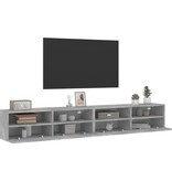 VidaXL Tv-wandmeubels 2 st 100x30x30 cm bewerkt hout betongrijs