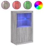 VidaXL Bijzetkast met LED bewerkt hout grijs sonoma eikenkleurig