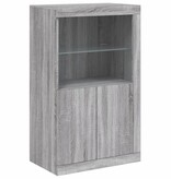 VidaXL Bijzetkast met LED bewerkt hout grijs sonoma eikenkleurig