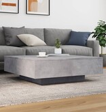 VidaXL Salontafel met LED-verlichting 100x100x31 cm betongrijs