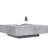 VidaXL Salontafel met LED-verlichting 100x100x31 cm betongrijs