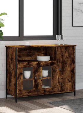 VidaXL Dressoir 100x35x75 cm bewerkt hout gerookt eikenkleurig