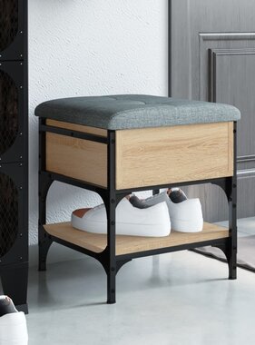 VidaXL Schoenenbank 42x42x45 cm bewerkt hout sonoma eikenkleurig