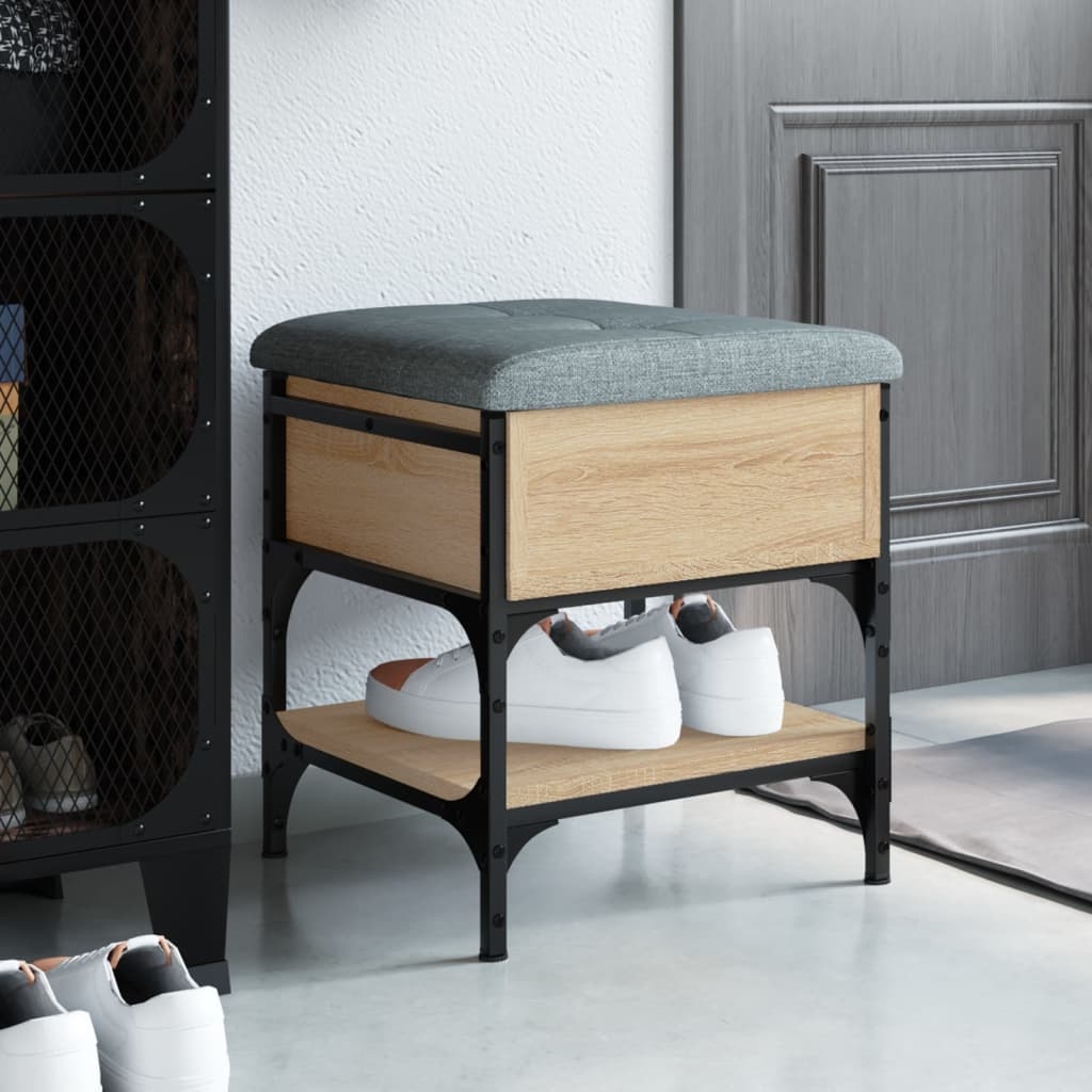 VidaXL Schoenenbank 42x42x45 cm bewerkt hout sonoma eikenkleurig