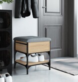 VidaXL Schoenenbank 42x42x45 cm bewerkt hout sonoma eikenkleurig