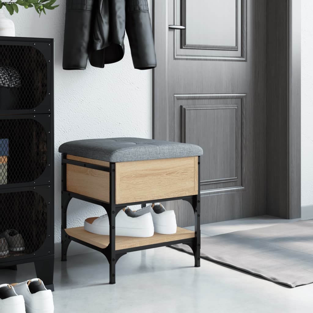VidaXL Schoenenbank 42x42x45 cm bewerkt hout sonoma eikenkleurig