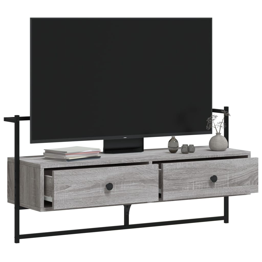 VidaXL Tv-meubel wandgemonteerd 100,5x30x51 cm hout grijs sonoma eiken