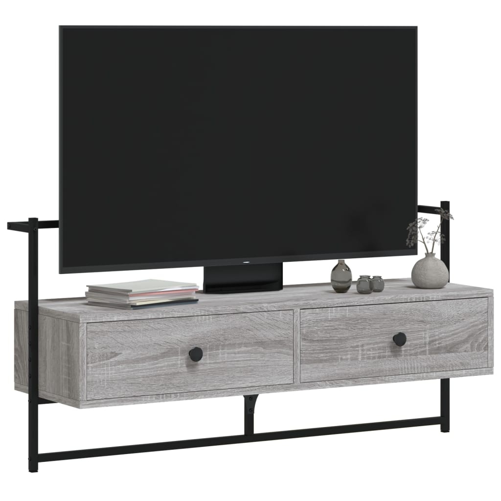 VidaXL Tv-meubel wandgemonteerd 100,5x30x51 cm hout grijs sonoma eiken