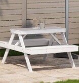 VidaXL Picknicktafel 105x134x75 cm massief grenenhout wit