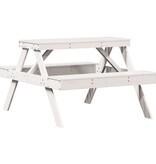 VidaXL Picknicktafel 105x134x75 cm massief grenenhout wit