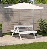 VidaXL Picknicktafel 105x134x75 cm massief grenenhout wit