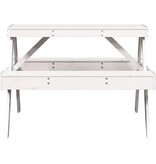 VidaXL Picknicktafel 105x134x75 cm massief grenenhout wit