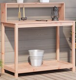 VidaXL Oppottafel met schappen 108x50x109,5 cm massief douglashout
