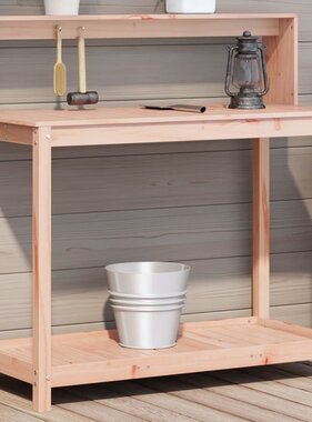 VidaXL Oppottafel met schappen 108x50x109,5 cm massief douglashout