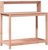 VidaXL Oppottafel met schappen 108x50x109,5 cm massief douglashout