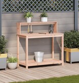 VidaXL Oppottafel met schappen 108x50x109,5 cm massief douglashout